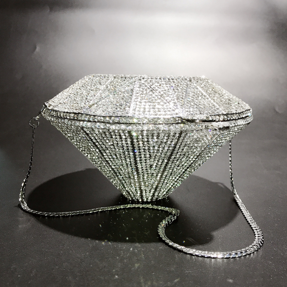 Women Bags On Sale - Three-Dimensional Diamond Shape Evening Bag Full